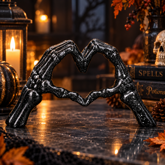 Skeleton Hands Heart Sculpture