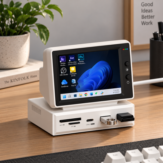 3.5 Inch Mini PC Monitor with USB-C Hub