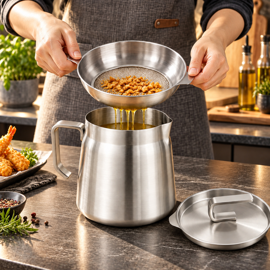 Stainless Steel Oil Strainer Pot