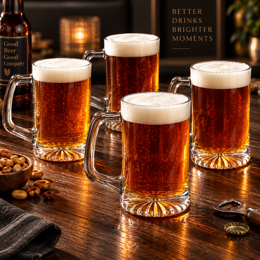 Engraved Glass Beer Mugs