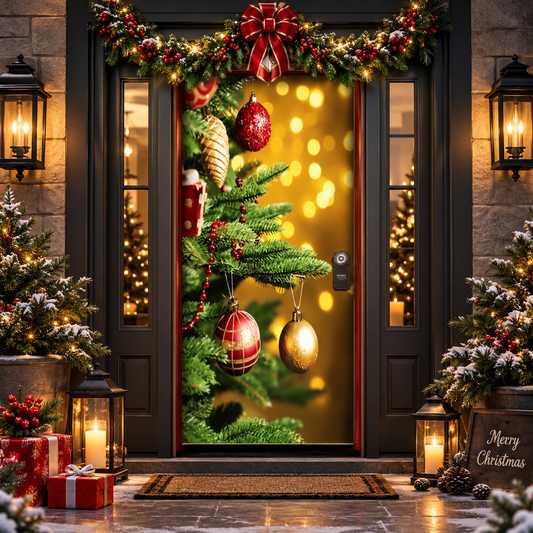 Christmas and Halloween Door Cover