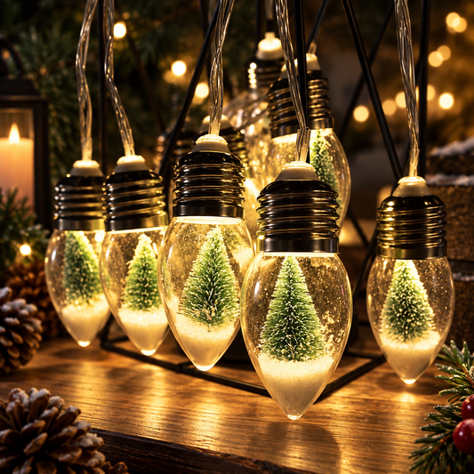 Snow Globe Christmas String Lights