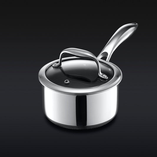 Hybrid Saucepan with Lid 1-Qt full view with lid