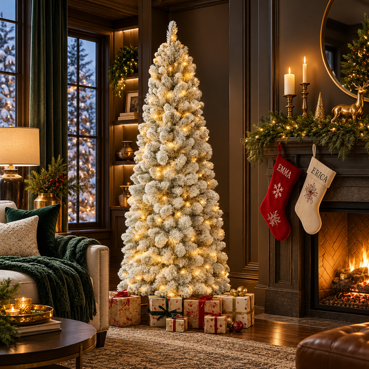 Pre-Lit Flocked Christmas Tree