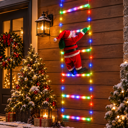 Climbing Santa LED Ladder