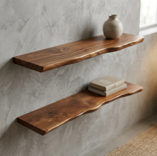 Live Edge Floating Wood Shelf