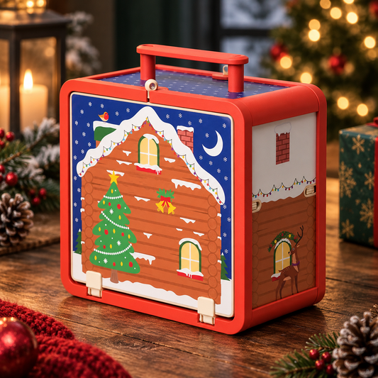 Wooden Christmas Dollhouse Playset