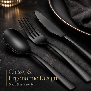 Black Stainless Steel Cutlery Set