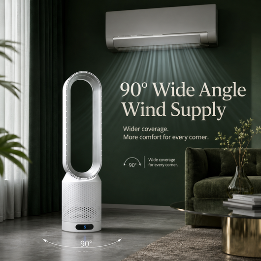 Bladeless Tower Fan with Air Purifier