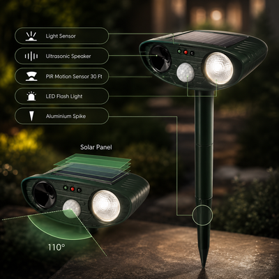 Solar Ultrasonic Chipmunk Repeller