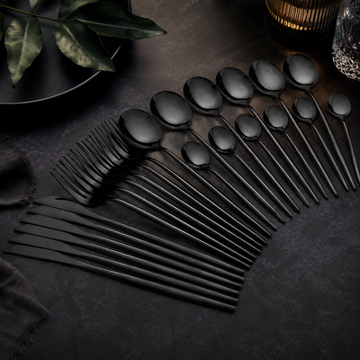 Black Stainless Steel Cutlery Set