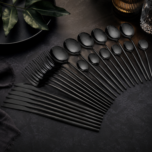 Black Stainless Steel Cutlery Set
