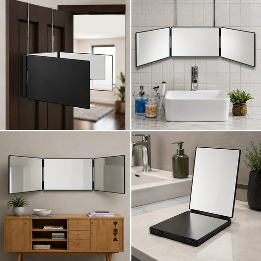 360° Folding 3-Panel Grooming Mirror