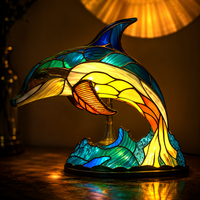 Stained Glass Animal Table Lamp