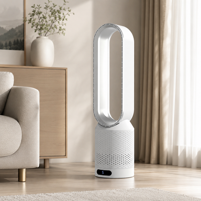 Bladeless Tower Fan with Air Purifier