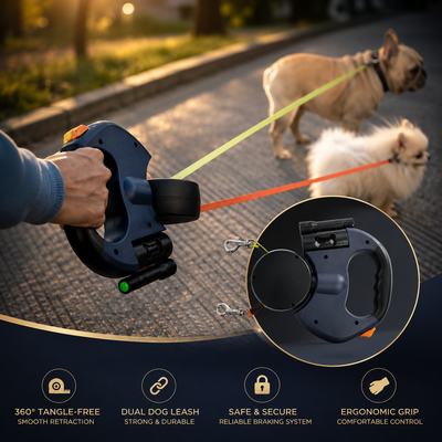 Anti-Tangle Double Dog Leash