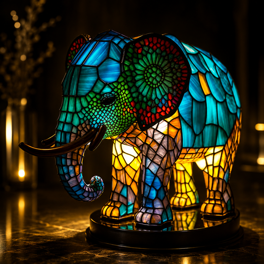 Stained Glass Animal Table Lamp
