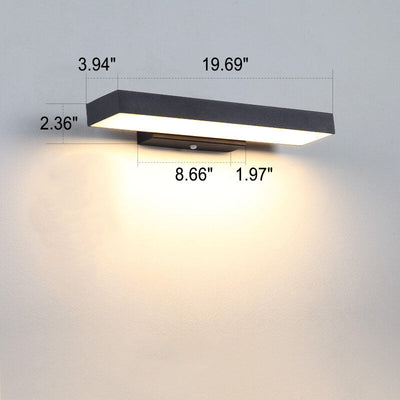 Exterior LED wall light shown from the side showing the flat profile