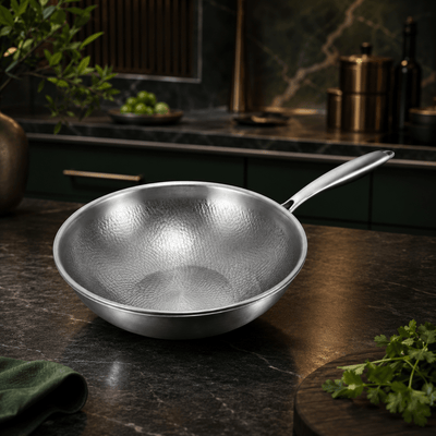 Titanium Wok Pan with Flat Bottom