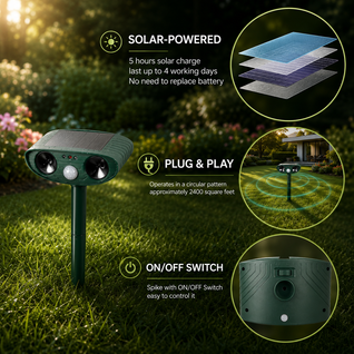 Solar Ultrasonic Armadillo Repeller