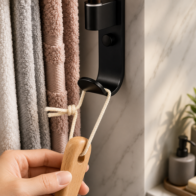 Black Swivel Towel Rack for Bathroom