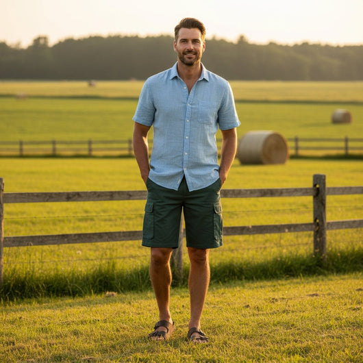 Cargo shorts shown flat