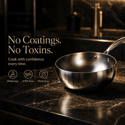 Titanium Wok Pan with Flat Bottom