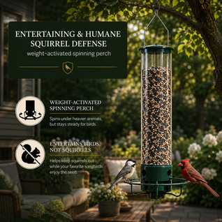 Squirrel Proof Bird Feeder with Spinning Perch