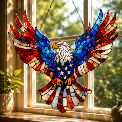 Patriotic Eagle Suncatcher