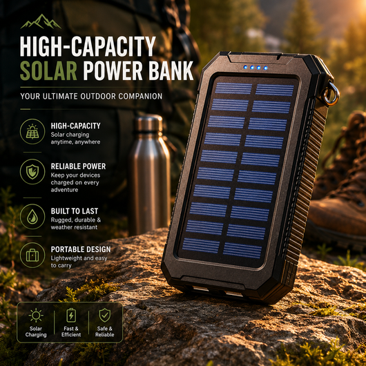 Solar Power Bank 30,000mAh Portable Charger