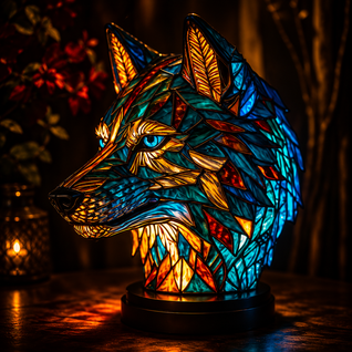 Stained Glass Animal Table Lamp