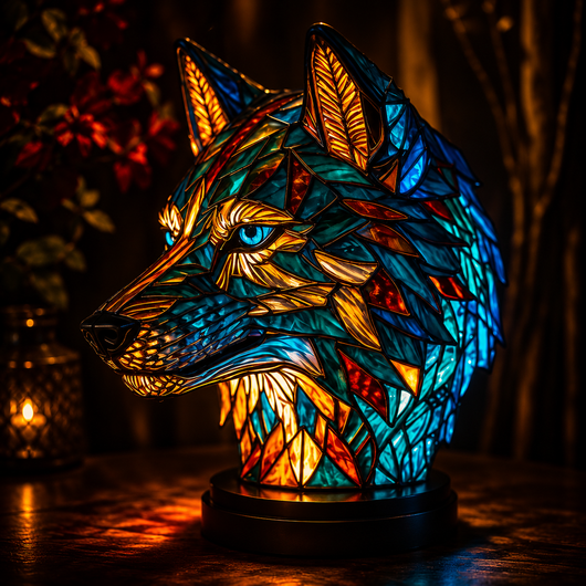 Stained Glass Animal Table Lamp
