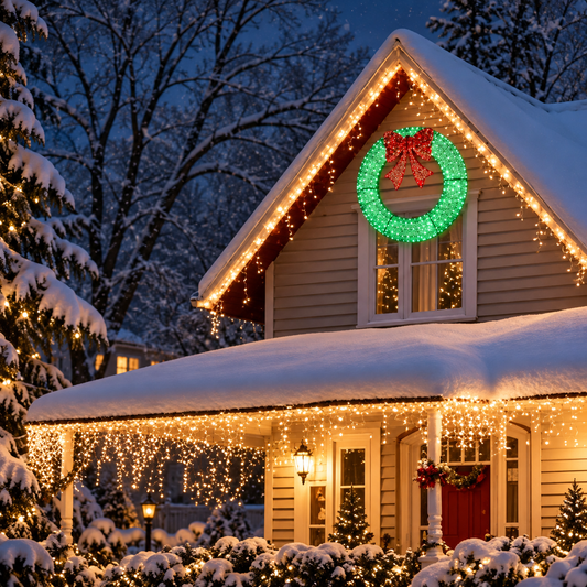 Large Pre-Lit Christmas Wreath
