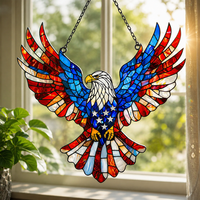 Patriotic Eagle Suncatcher
