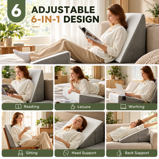 Gel Memory Foam Bed Wedge Pillow