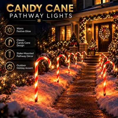 Solar Candy Cane Pathway Lights
