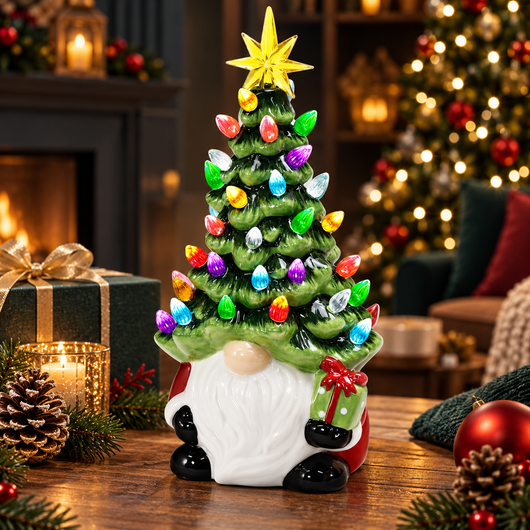 Gnome Lighted Christmas Tree