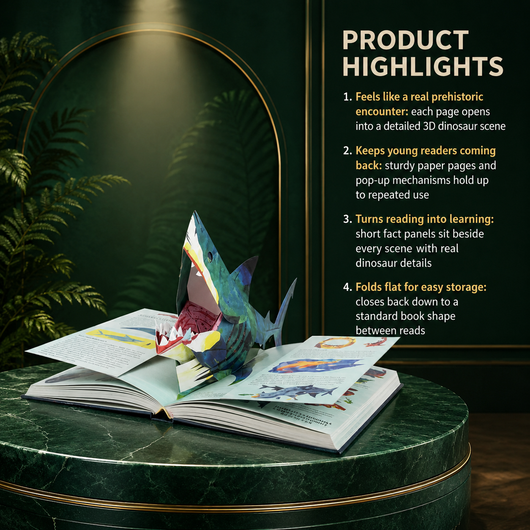 3D Dinosaur Pop-Up Book