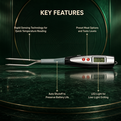 Digital BBQ Meat Thermometer Fork