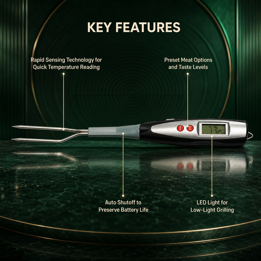 Digital BBQ Meat Thermometer Fork