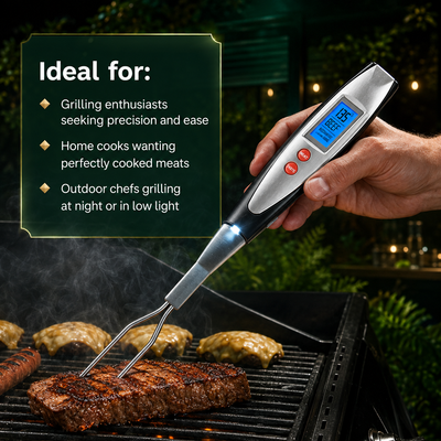 Digital BBQ Meat Thermometer Fork