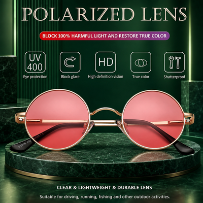 Retro Round Polarized Sunglasses