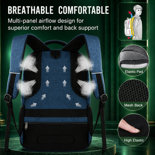 Slim Anti-Theft Laptop Backpack with USB Charging Port