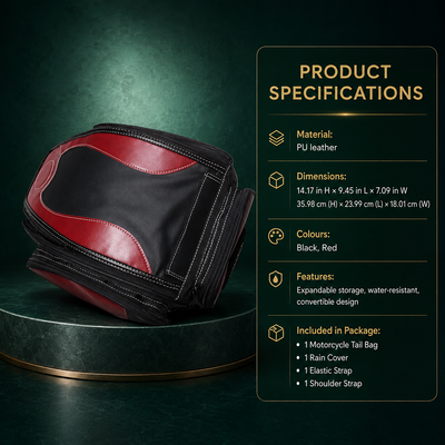 Expandable Motorcycle Tail Bag