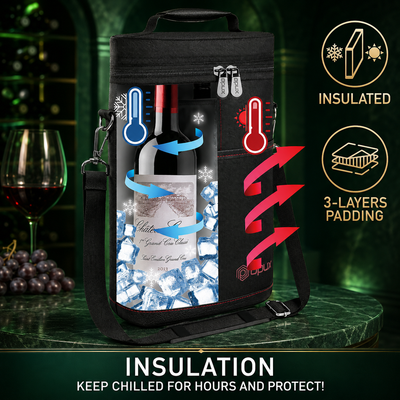 Insulated 2-Bottle Wine Tote