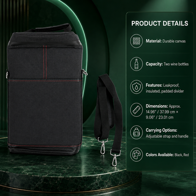 Insulated 2-Bottle Wine Tote