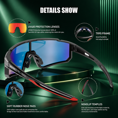 Wide Lens Cycling Sunglasses