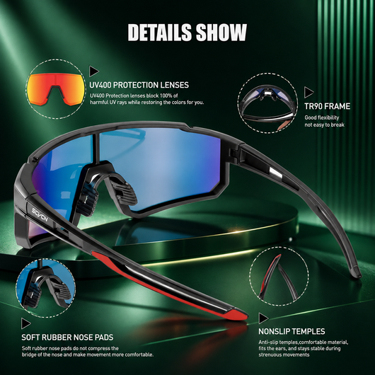 Wide Lens Cycling Sunglasses