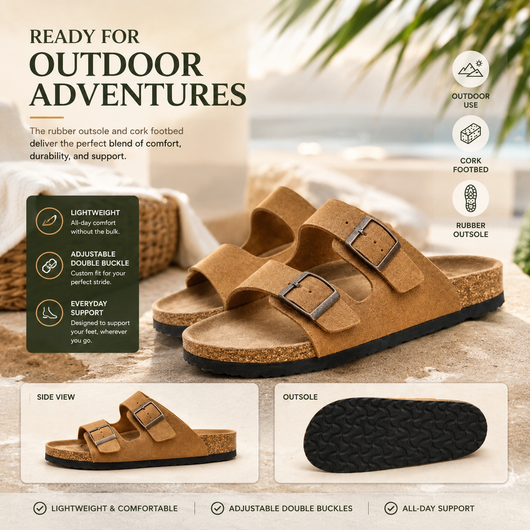 Adjustable Two-Strap Comfort Sandals