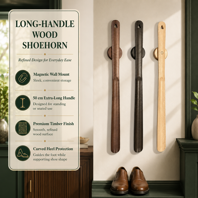 Long Handle Wood Shoehorn
